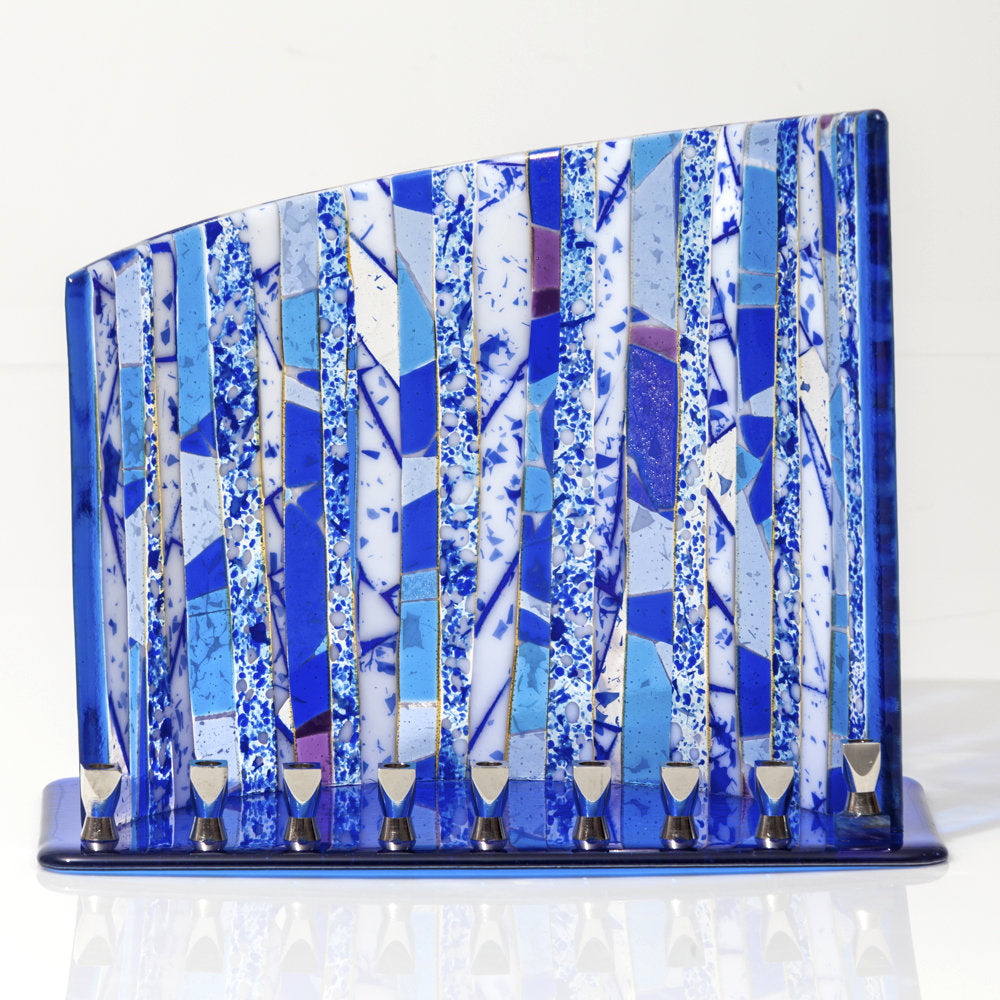 Blue and White Forest Menorah