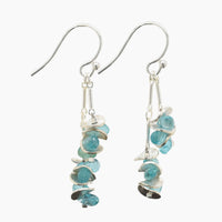 Aqua Apatite Silver Earrings