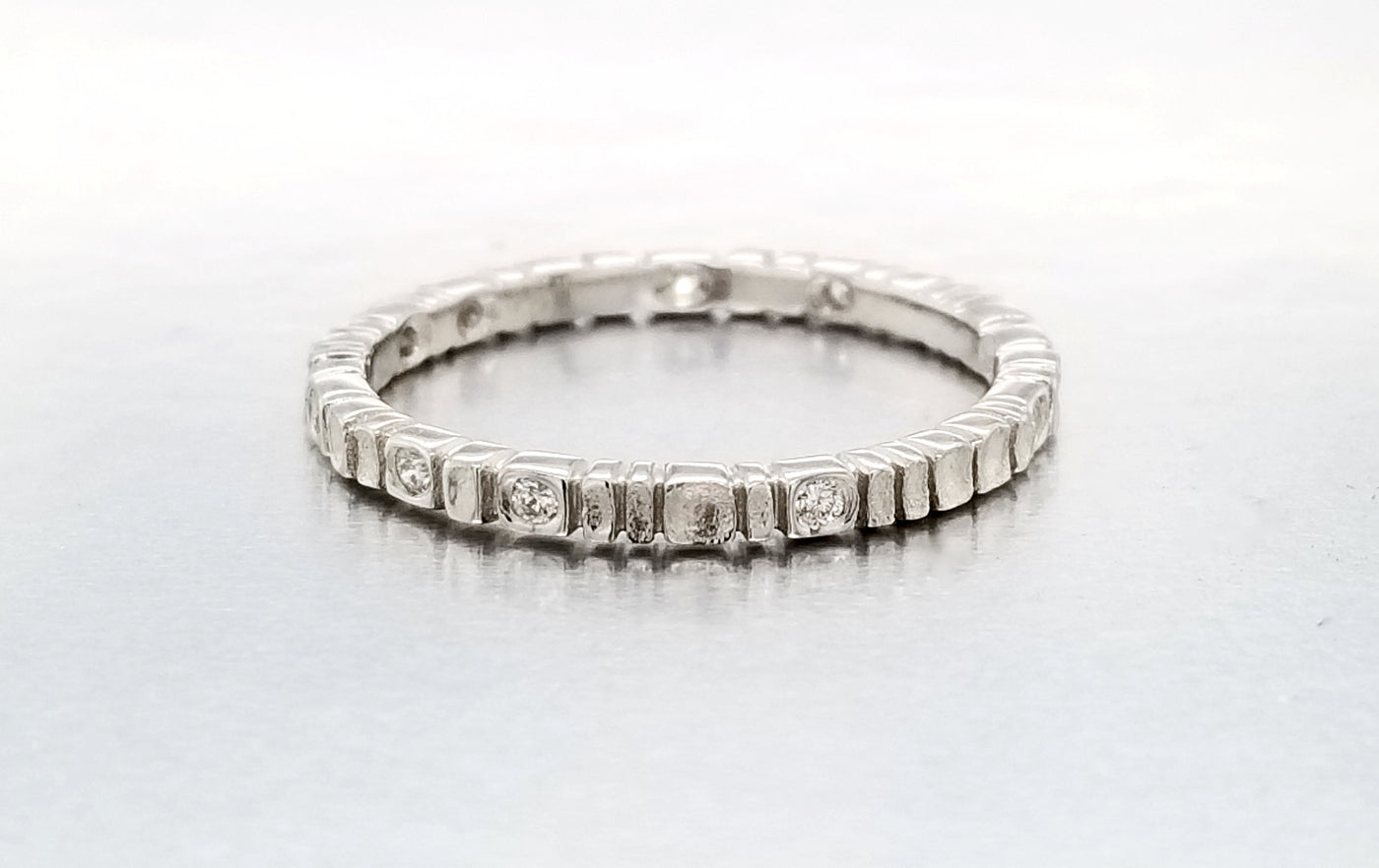 2mm white gold with diamonds