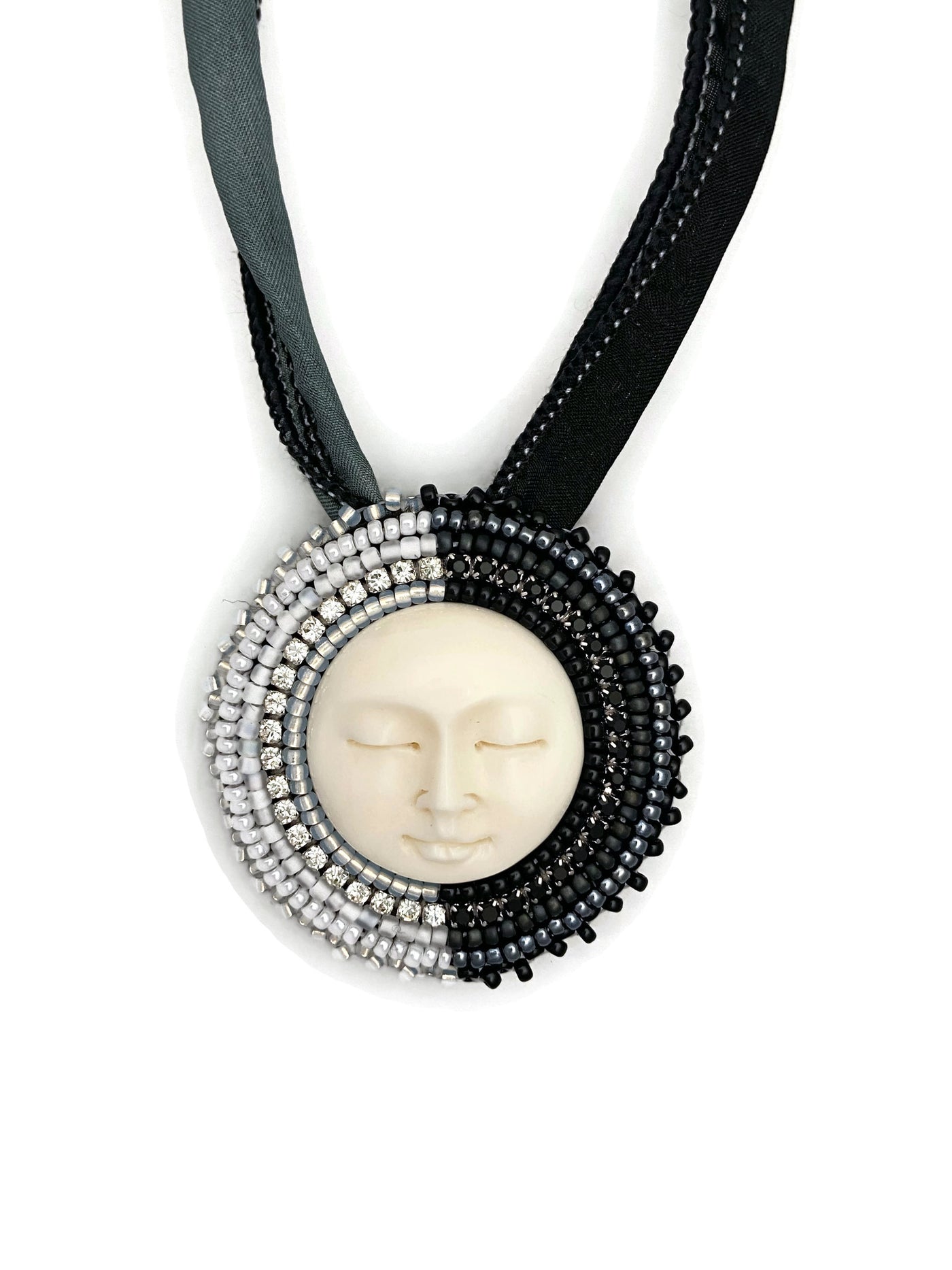 Night and Day Full Moon Pendant Necklace