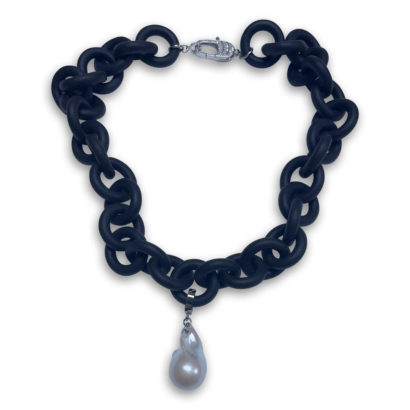 White Baroque Pearl Drop Necklace