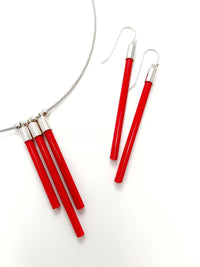 Red Rod Earrings