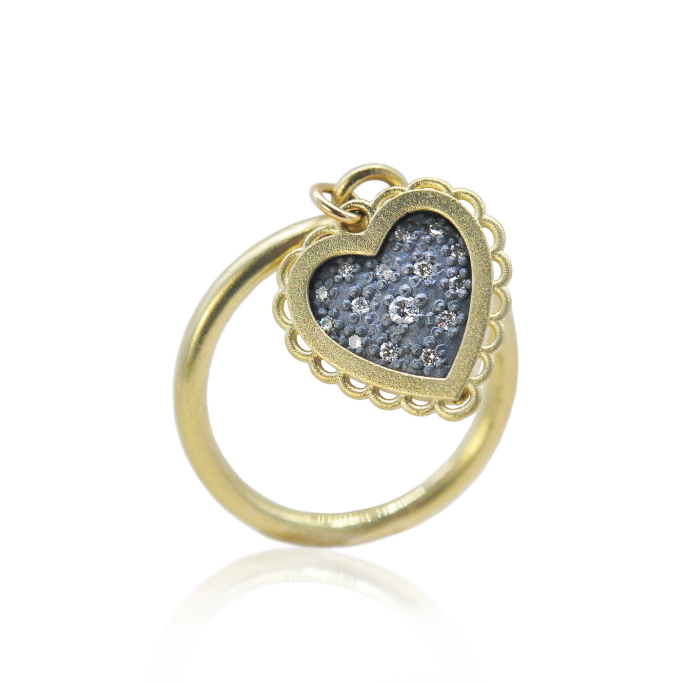 Framed Heart Charm Ring