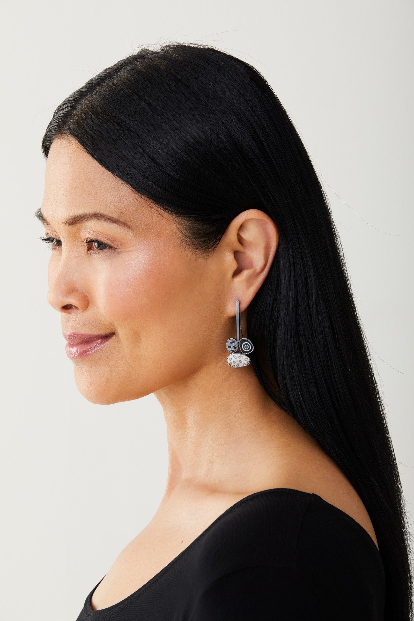 Pebble Earrings 320 on Model