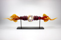 Ruby and Topaz Flame Ended Austral Sculpture