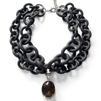 Lemon Topaz Convertible Rubber Necklace
