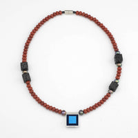Jasper, Lava & Pearls Celtic Necklace