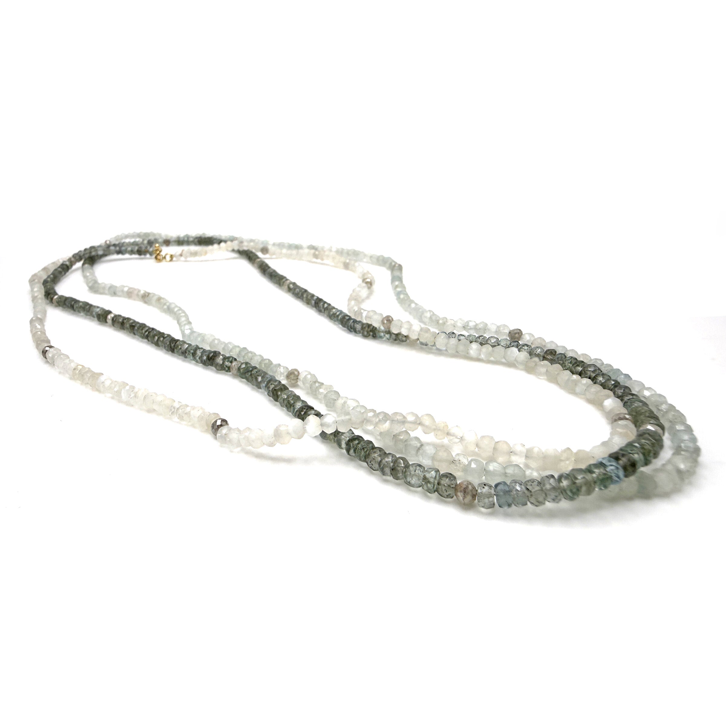 Long Strand Beaded Necklace with 14k Clasp