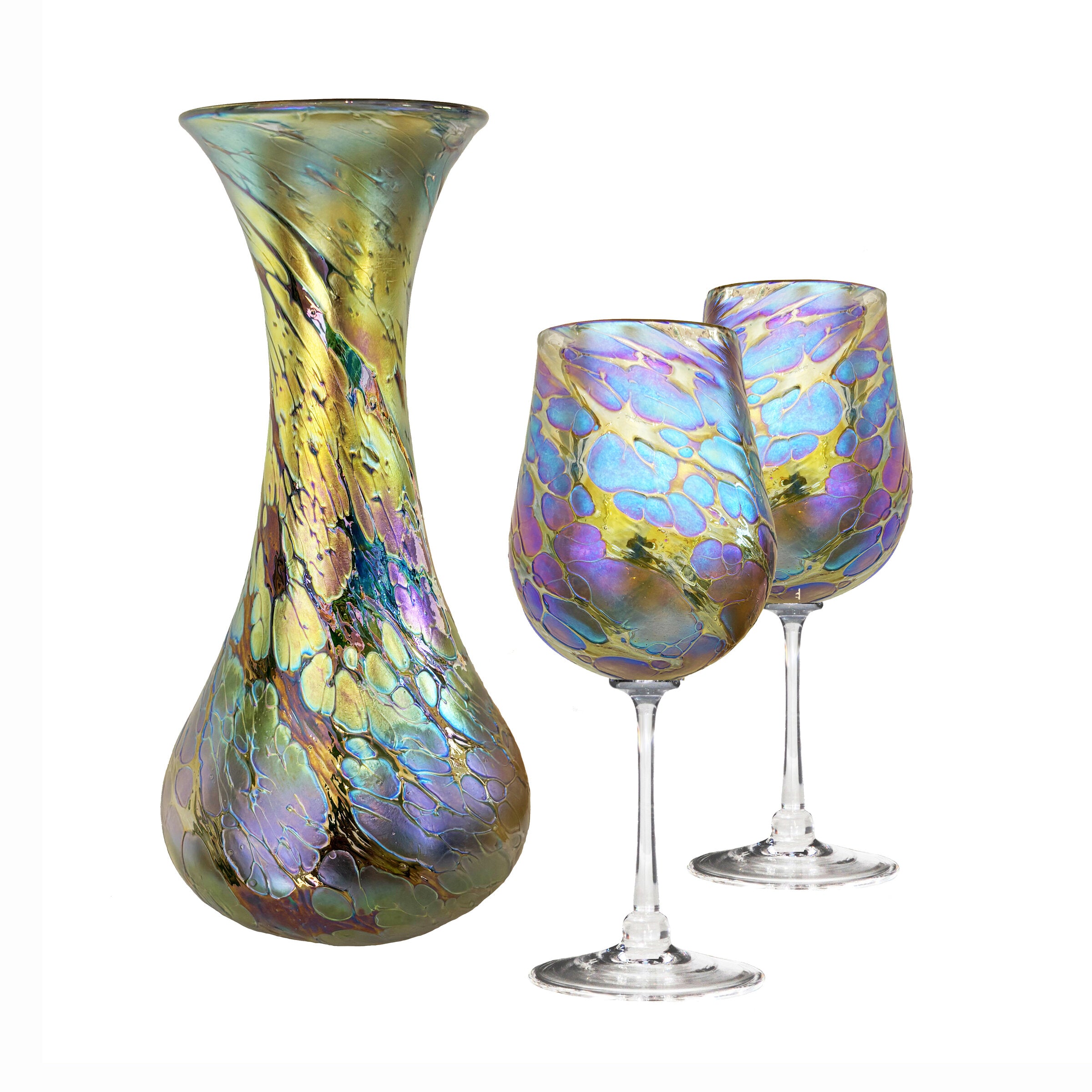 Dawn Aurora Decanter and Wine Glasses