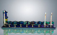 Blue Wave Dichroic Menorah