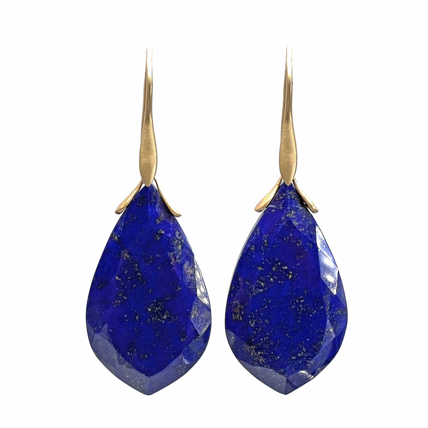Lapis Leaf Trapeze Earrings