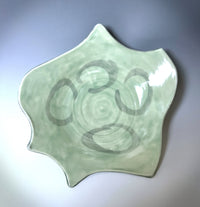 Carved Porcelain Bowl #2 with Celadon Glaze