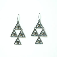 Pyrite Triangle Link Earrings