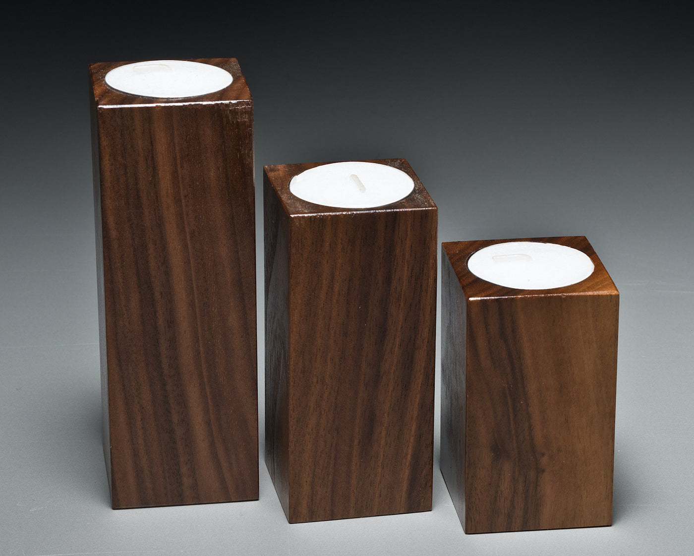Walnut Candle Trio