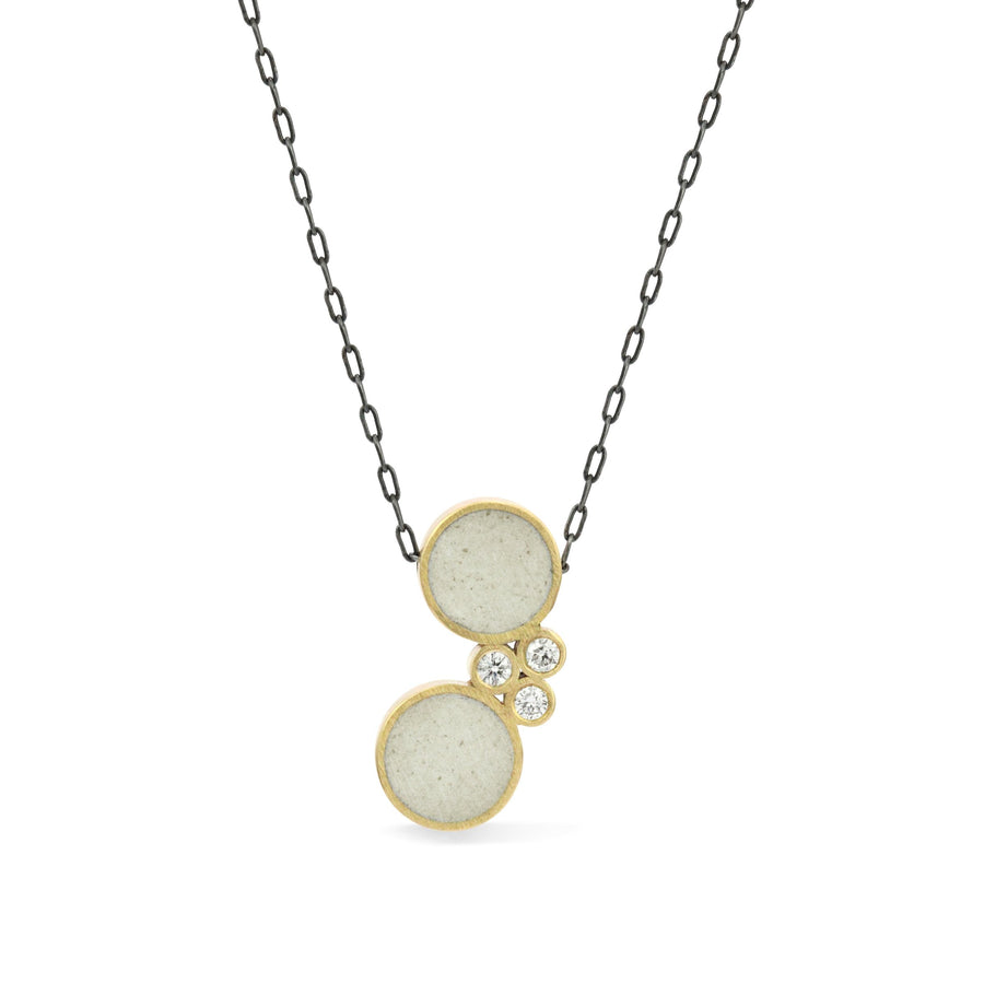 14k Yellow Gold with White Concrete