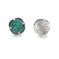 Opal Cushion Button Earrings