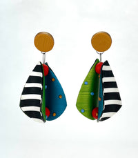 Multi Stripe Wings Earrings