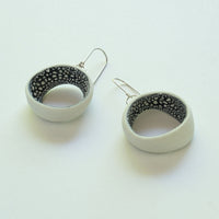 White Speckled Earrings