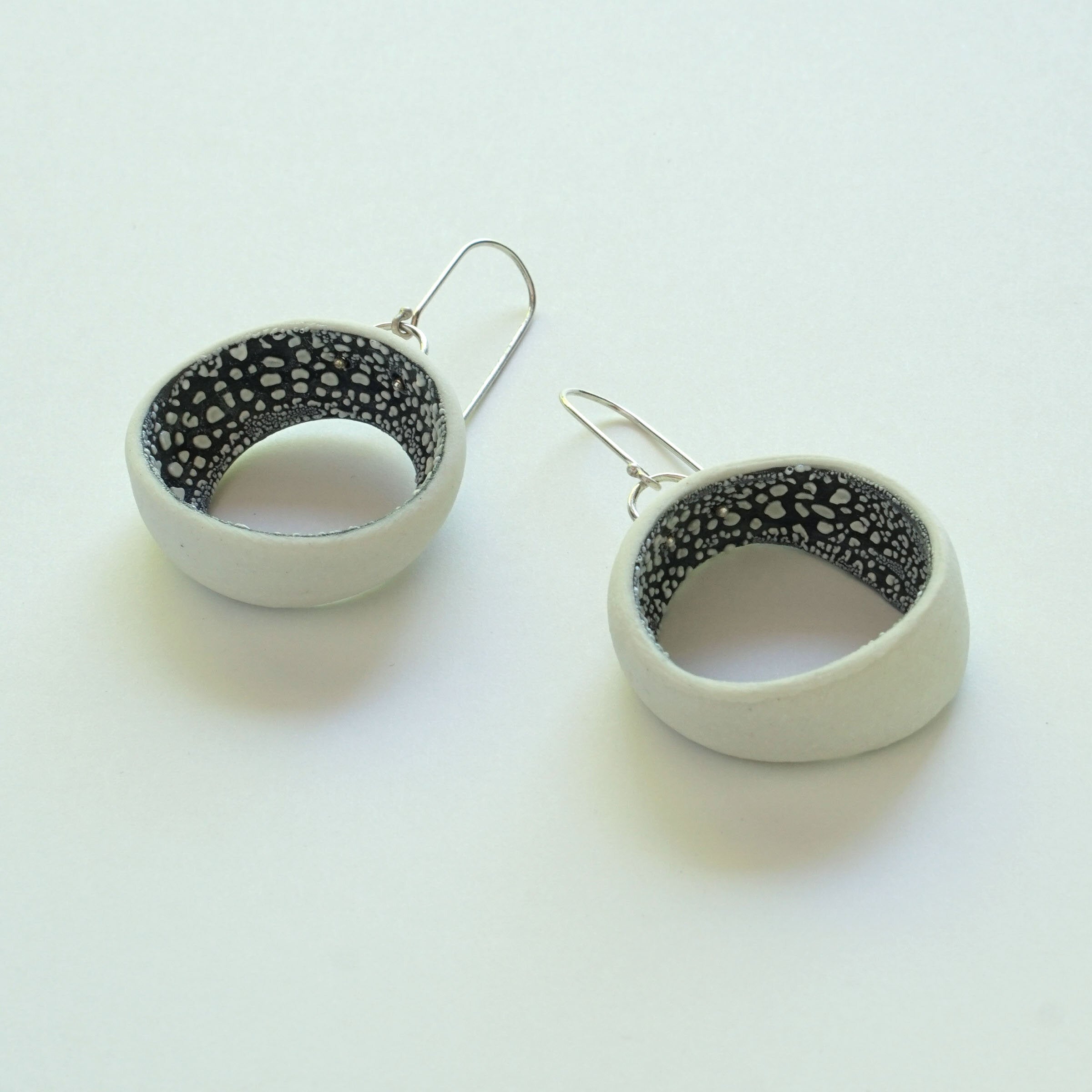 White Speckled Earrings