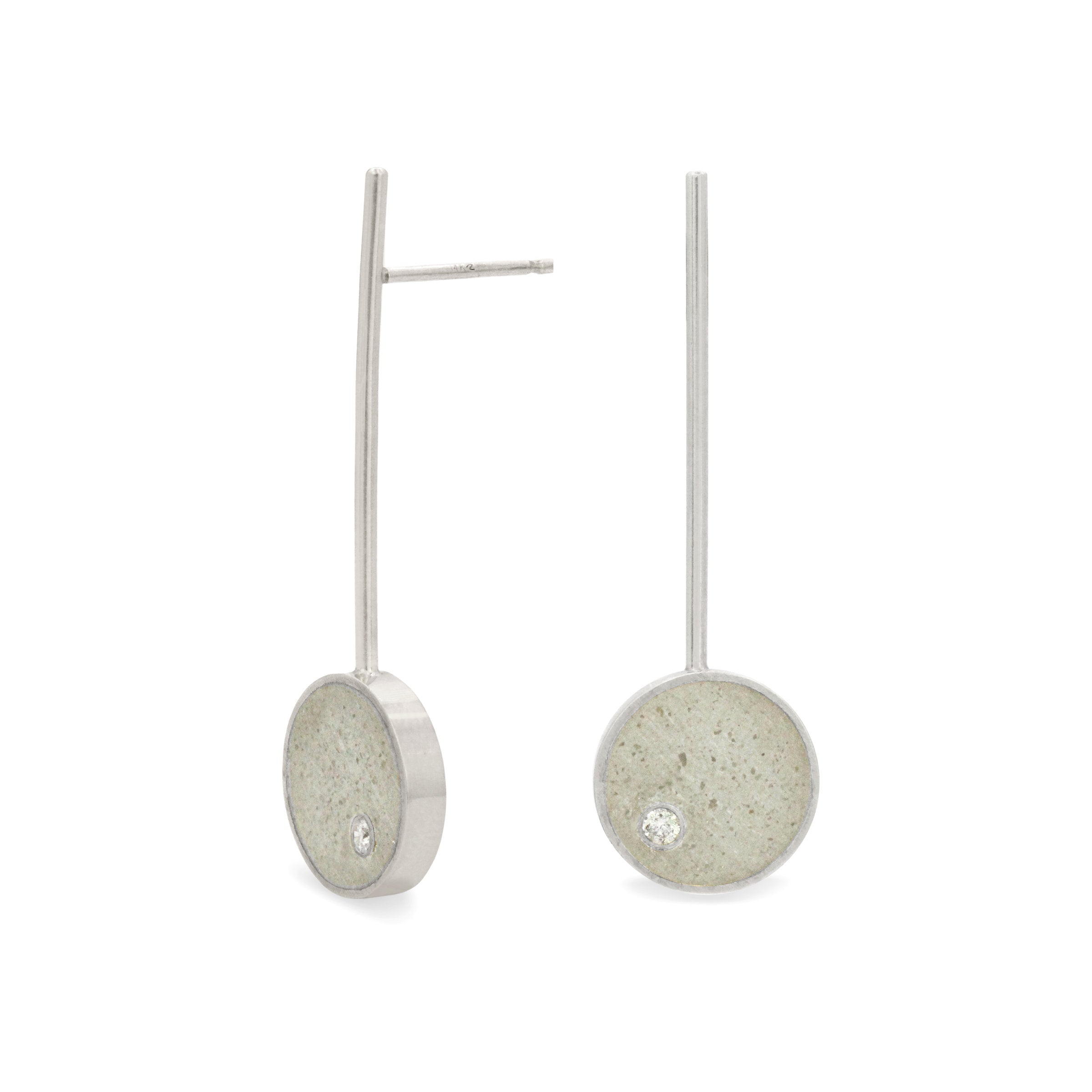 Sterling Silver with White Concrete