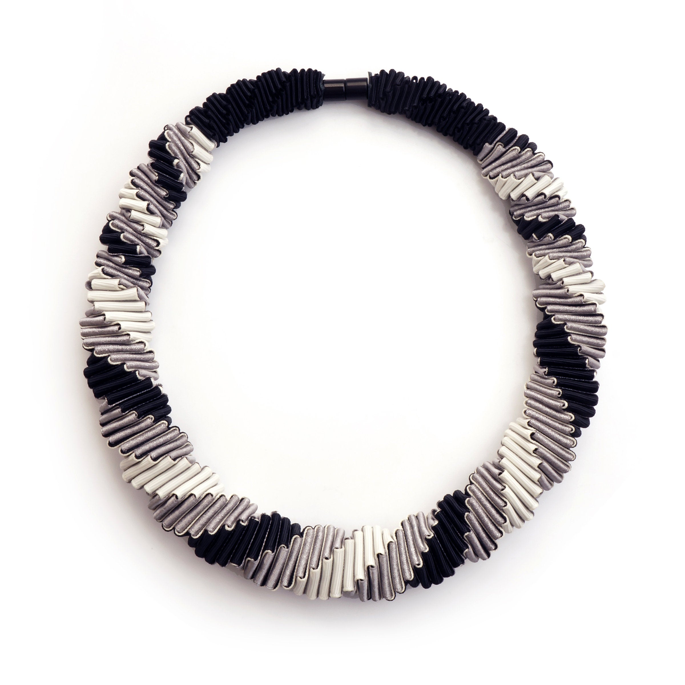 19"L, Silver, White, & Black
