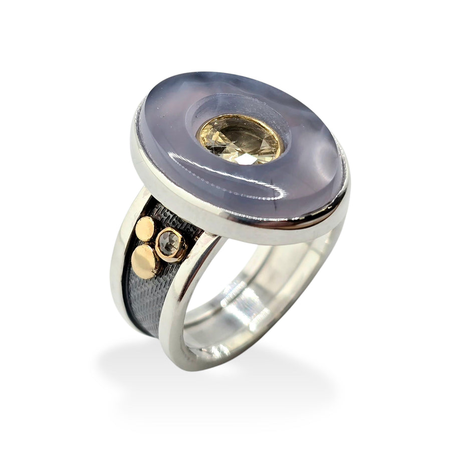 Sapphire Chalcedony Ring