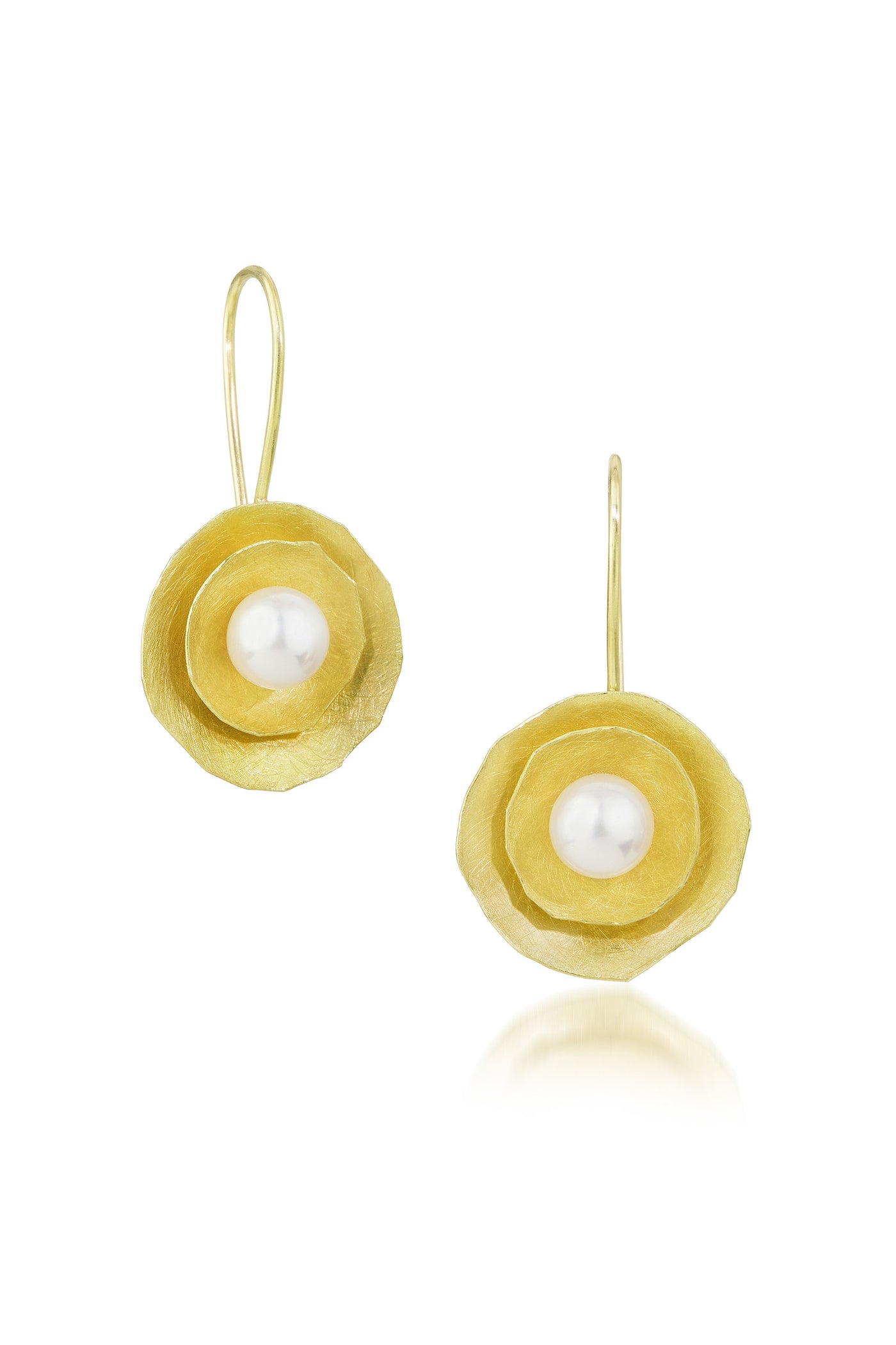 Akoya Pearl & 18k Gold Bowl Earrings