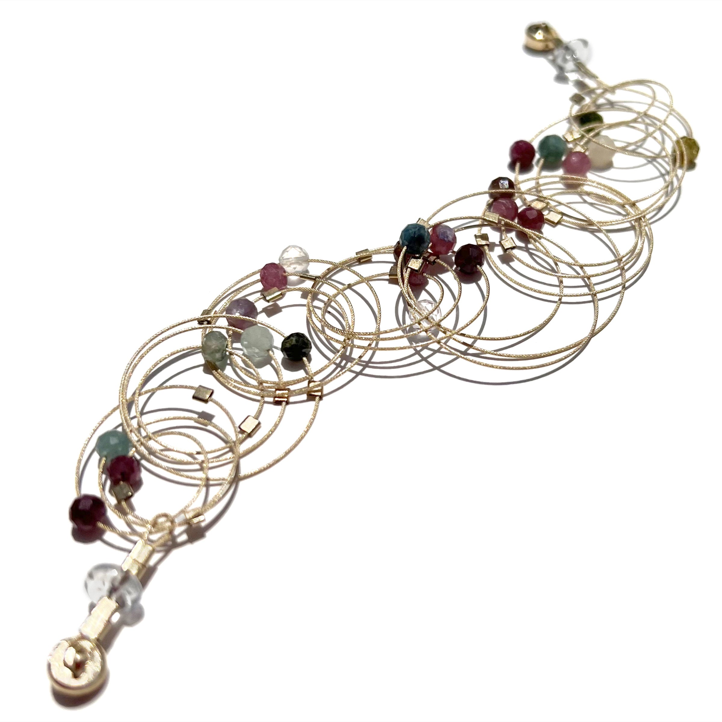 Tourmaline on Gold Cable with Gold Hardware