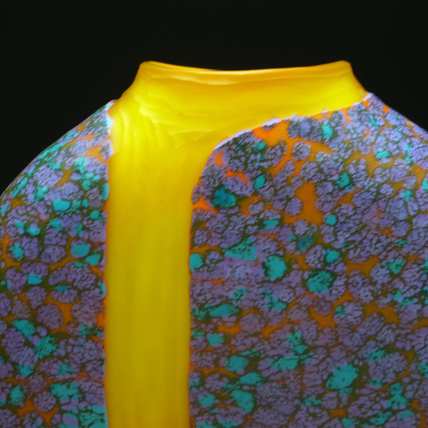 Purple Cascade Vase with Opal Yellow Interior