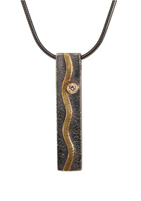 Wavy Bar With Diamond Necklace