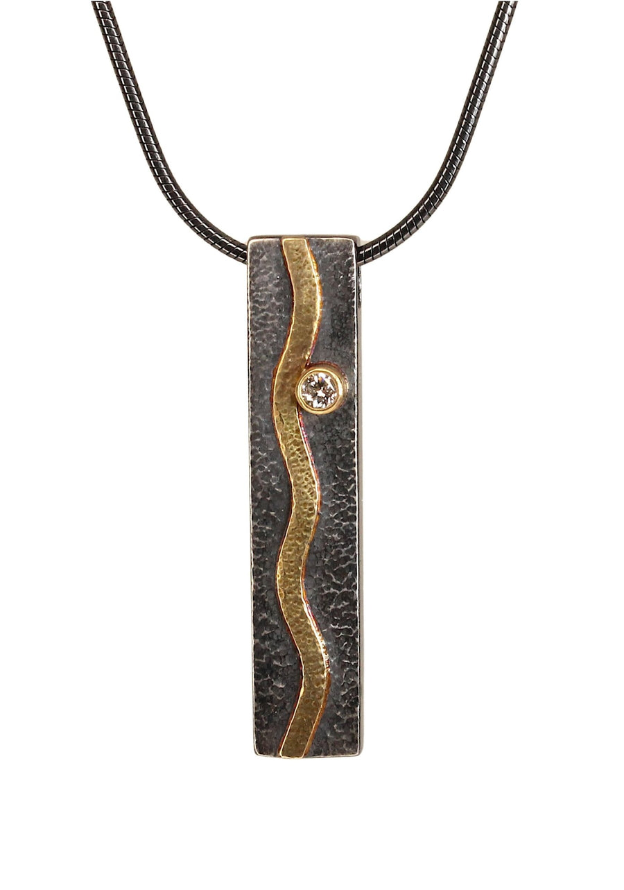 Wavy Bar With Diamond Necklace