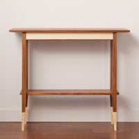 Walnut and Tiger Maple Console Table with Shelf