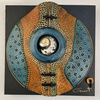 Windows to the Earth - Blue and Brown with African Turbo Shell