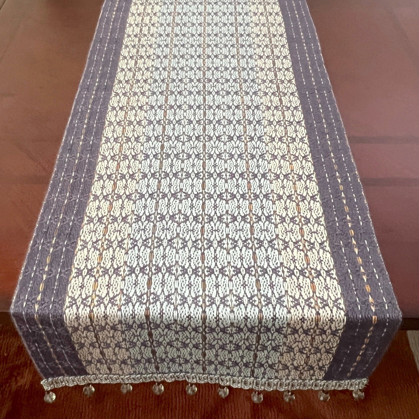 Handwoven Iron Bamboo Pub Table Runner