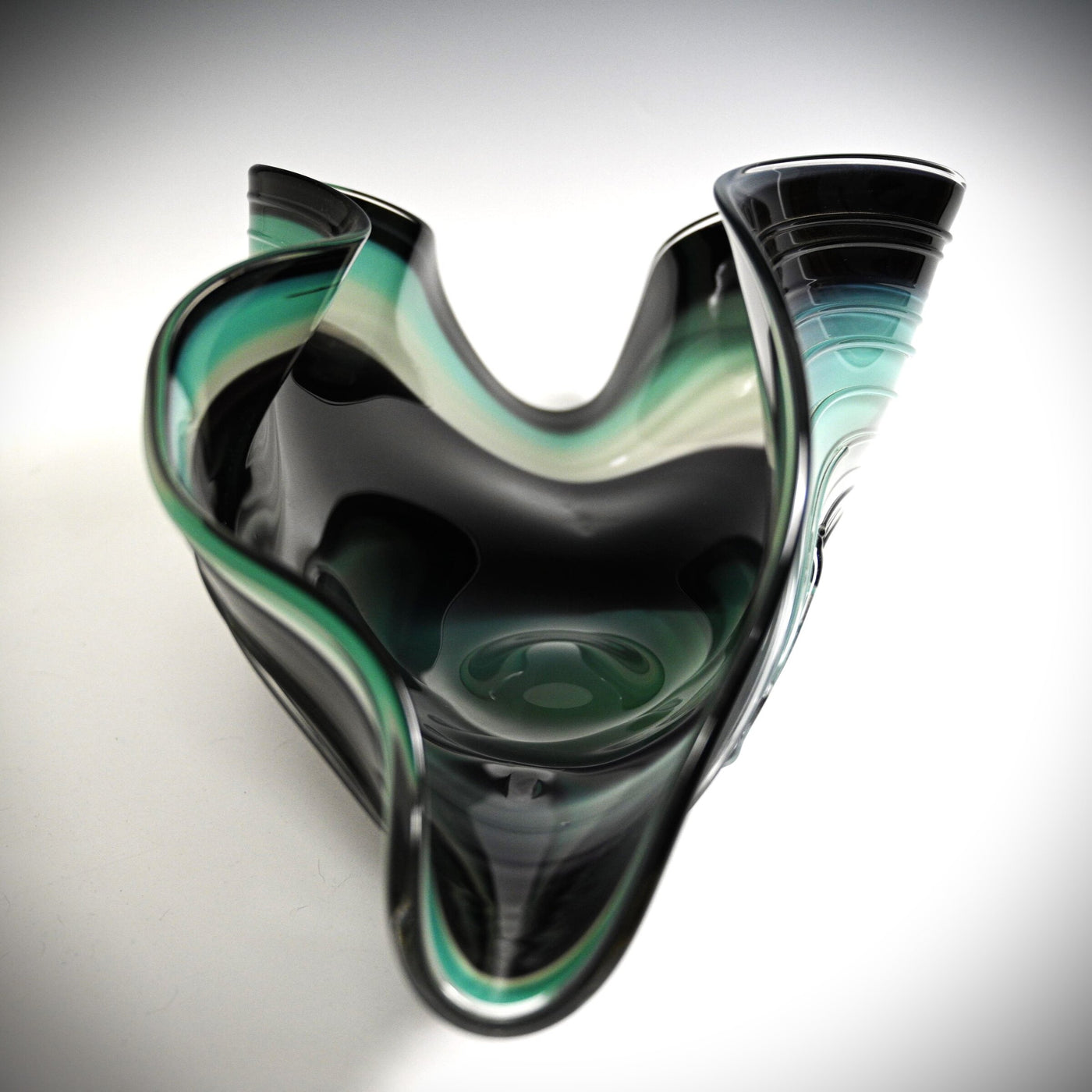 Black/Teal Folded Bowl