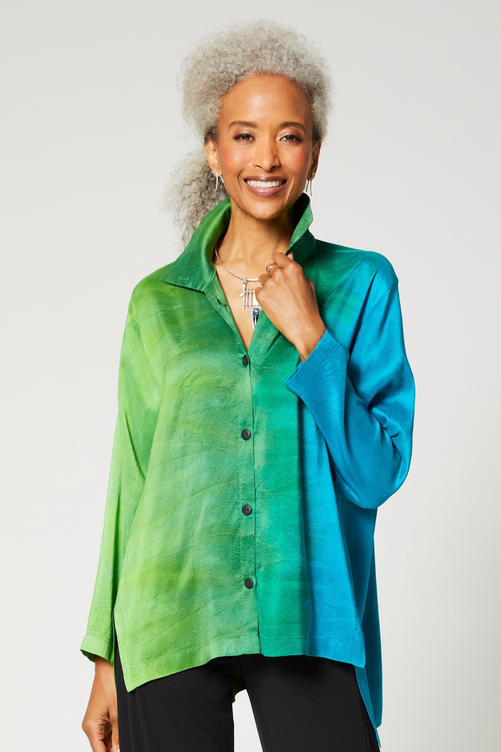 Silk Ombre Shoji Blouse