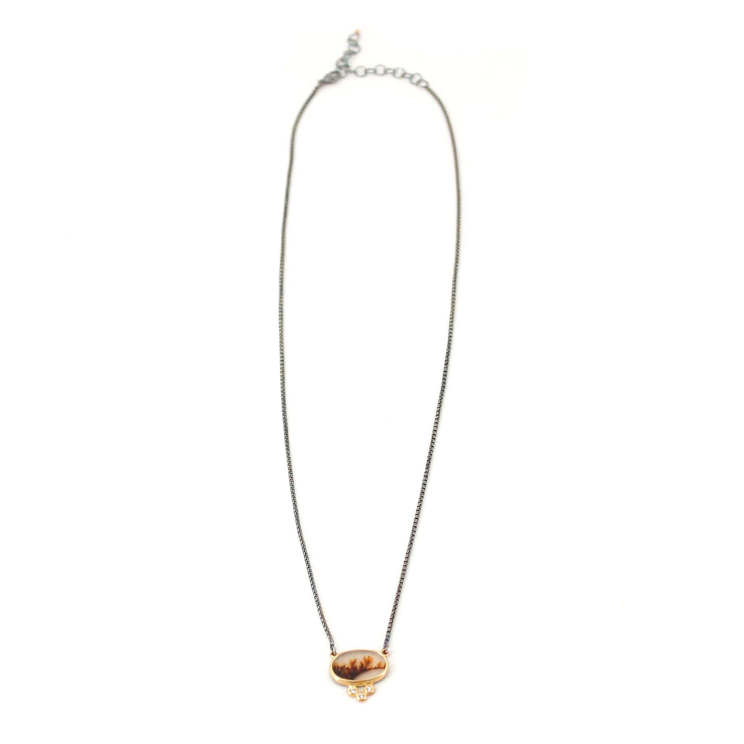 Agate & Diamond Necklace