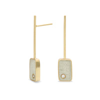 14k Yellow Gold with White Concrete