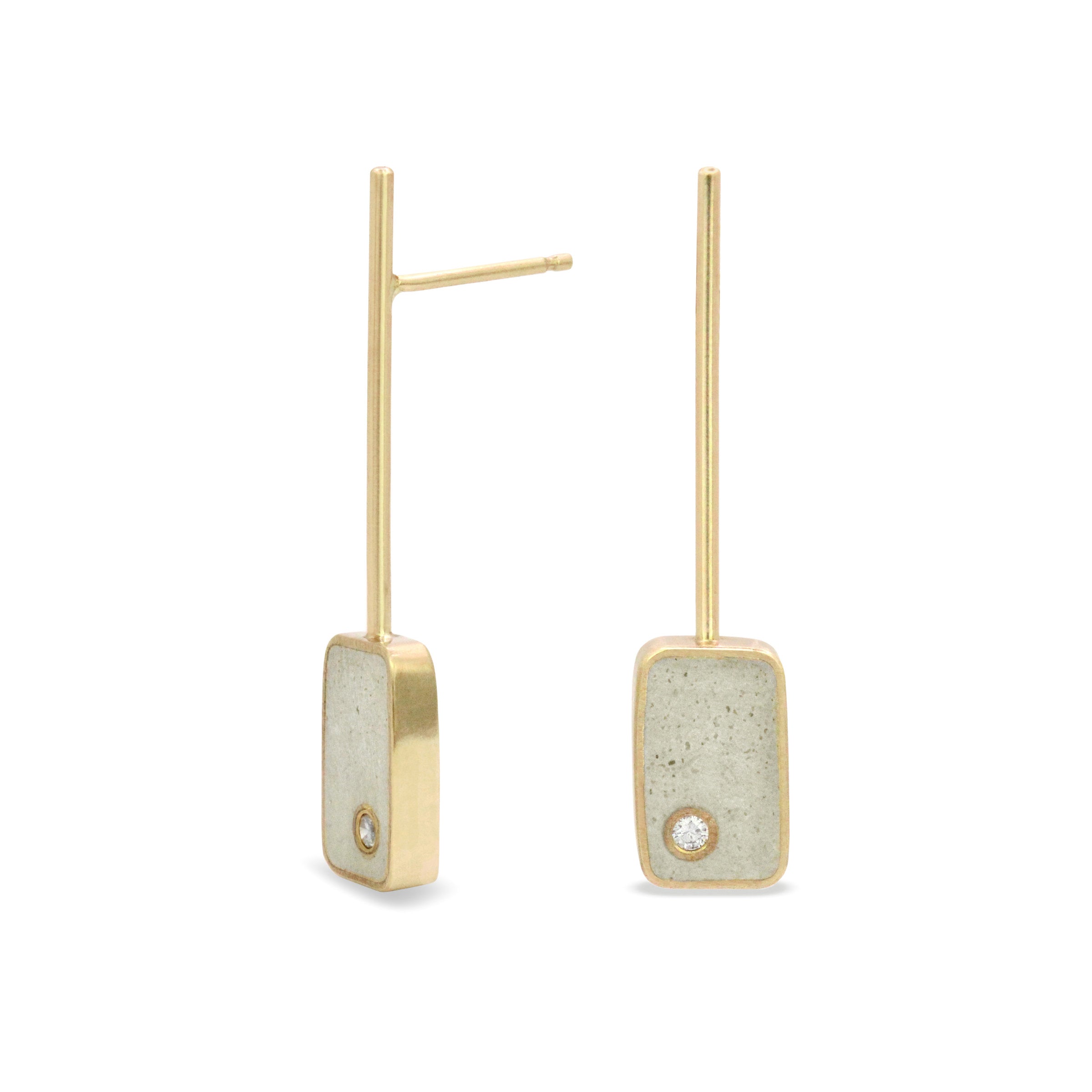 14k Yellow Gold with White Concrete