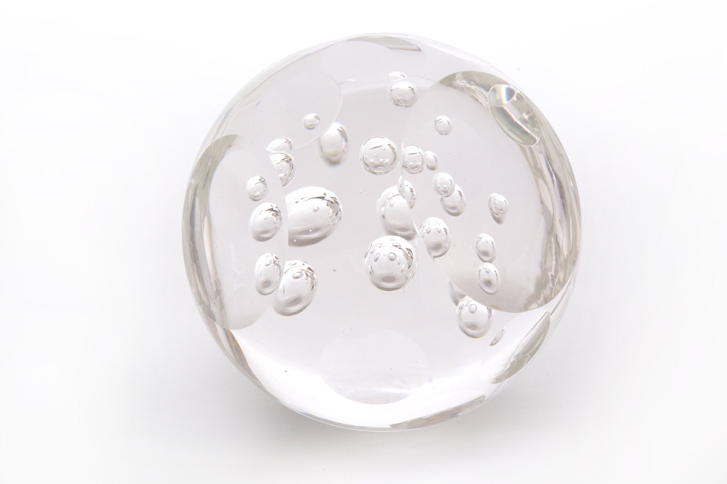 Clear Paperweight with Bubbles