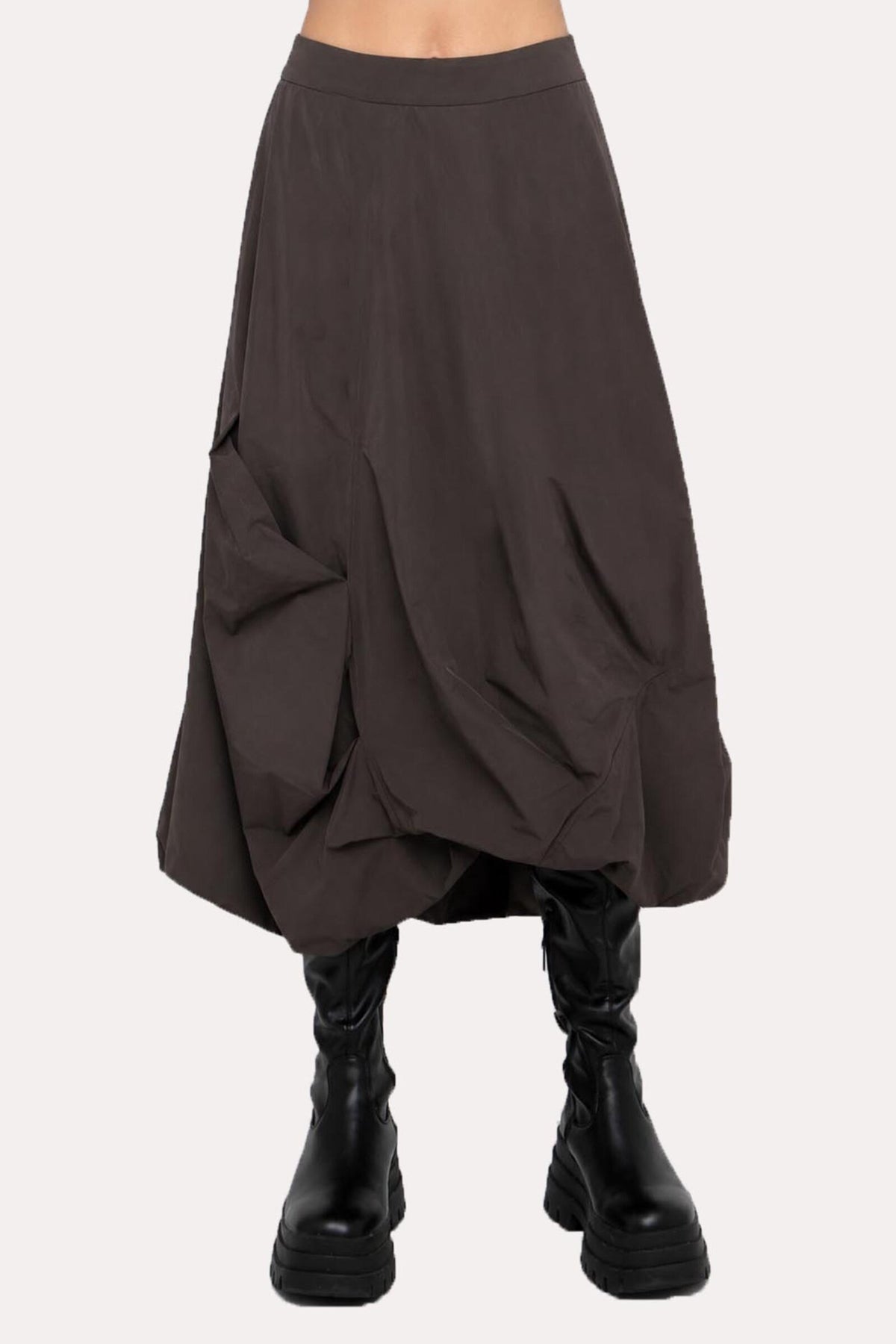 Tucked Taffeta Skirt