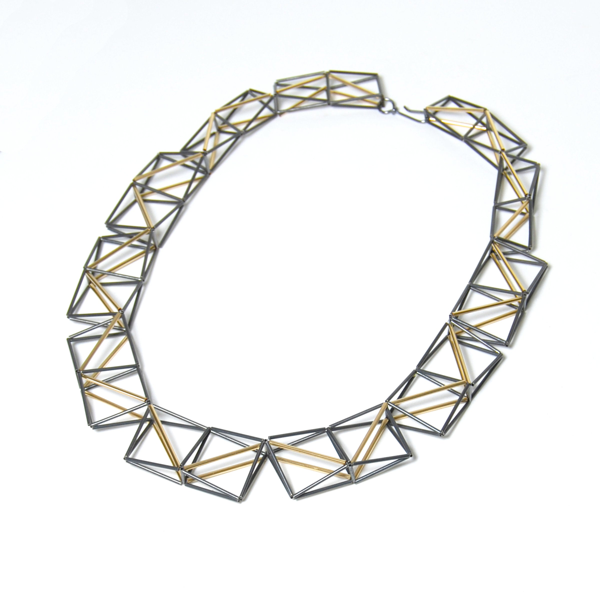 Double Square Links Necklace