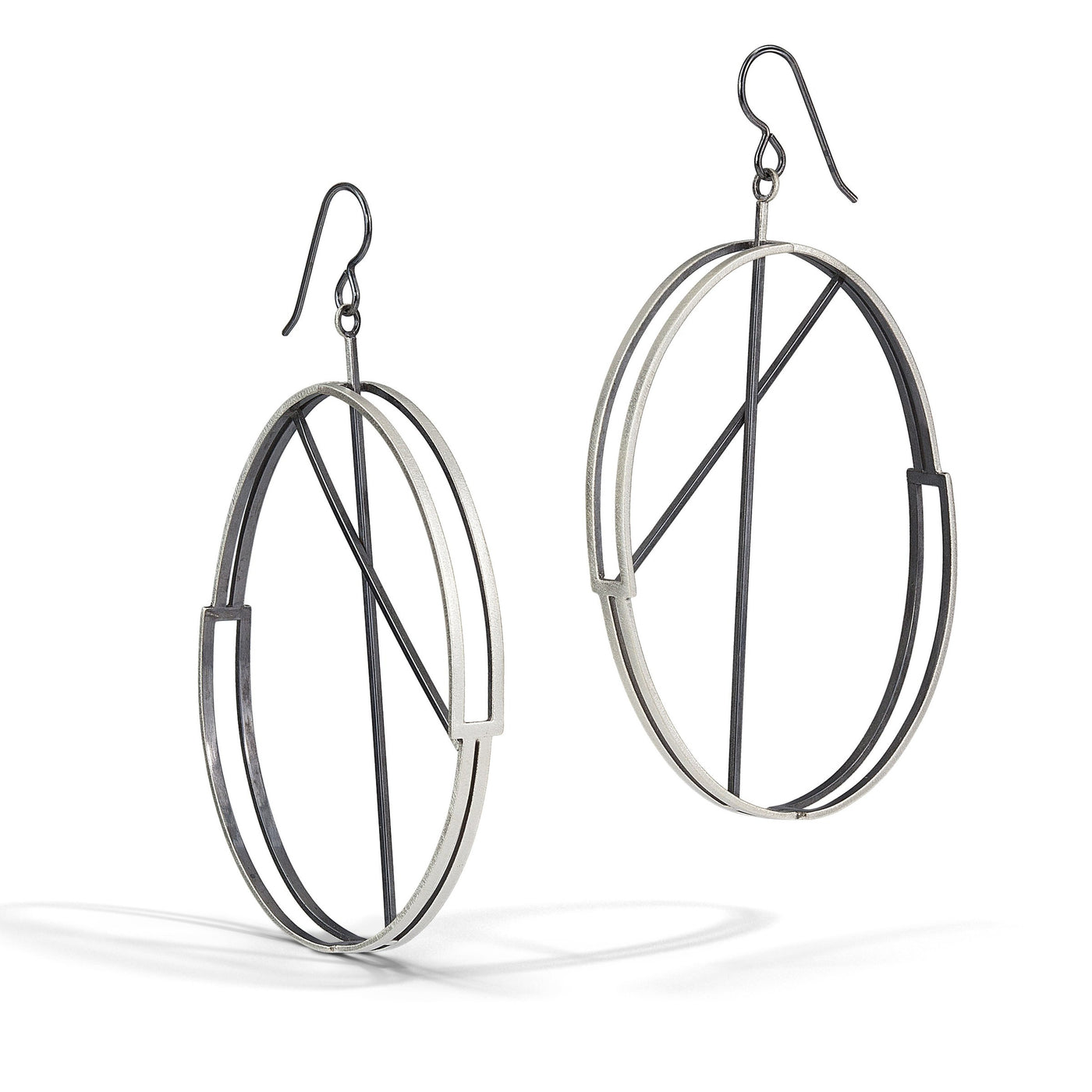 Bright Silver with Oxidized Bars