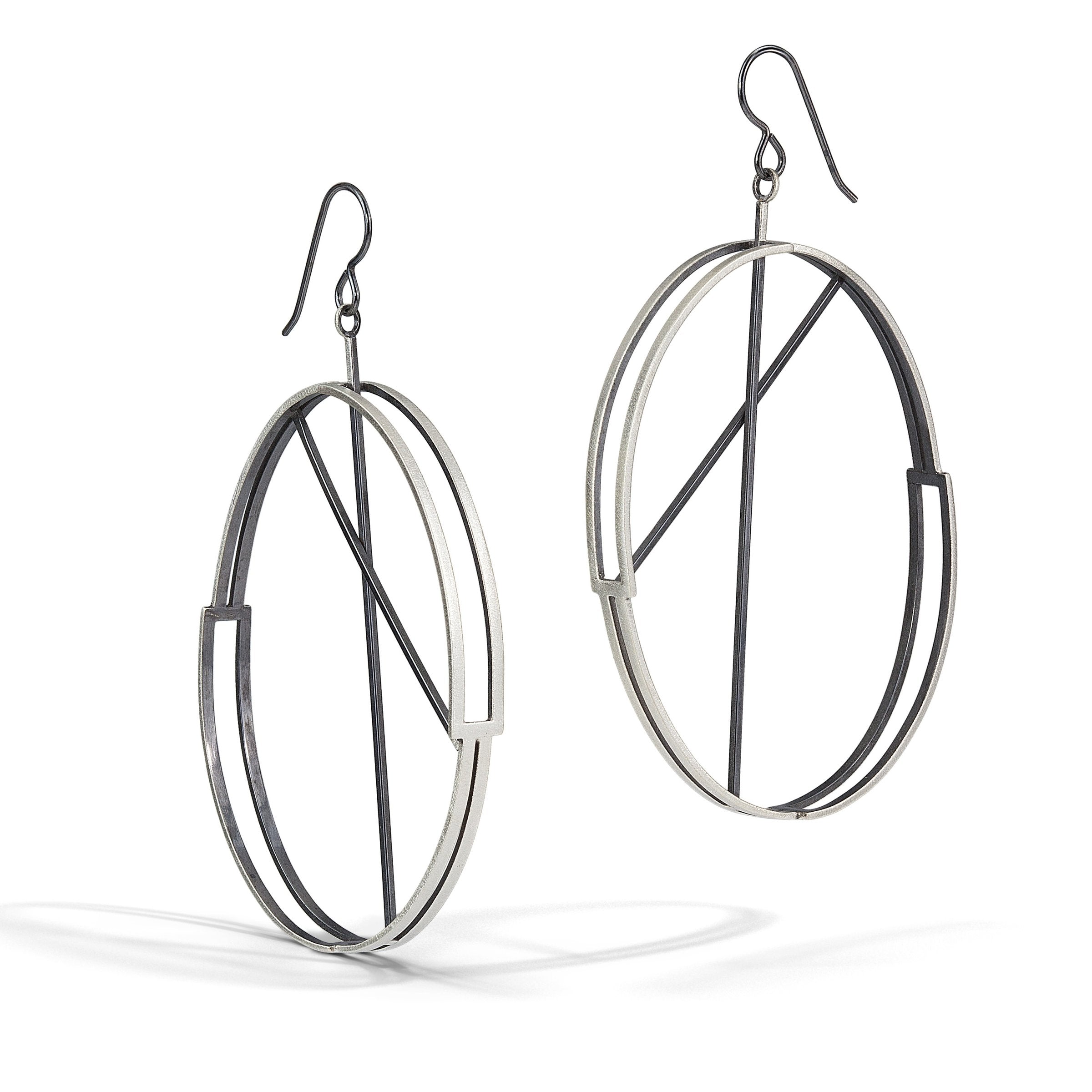 Bright Silver with Oxidized Bars