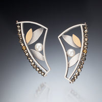 Mixed Metal Curved Earrings