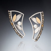 Mixed Metal Curved Earrings