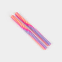 Orange & Lavender Tapers with Brass Holder
