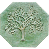 Magic Fruit Ceramic Octagon in Green Patina