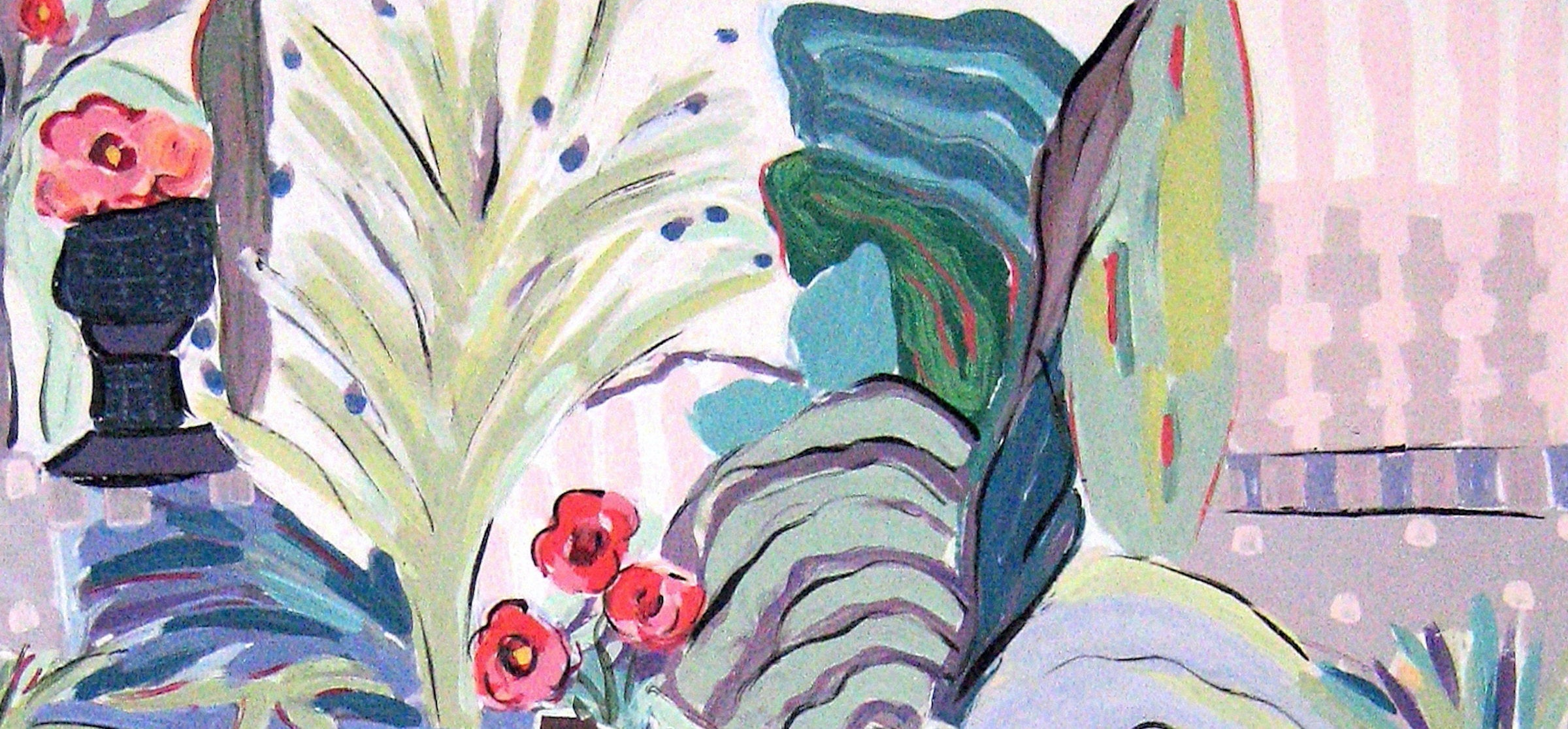 Stone Urns by the Lily Pond