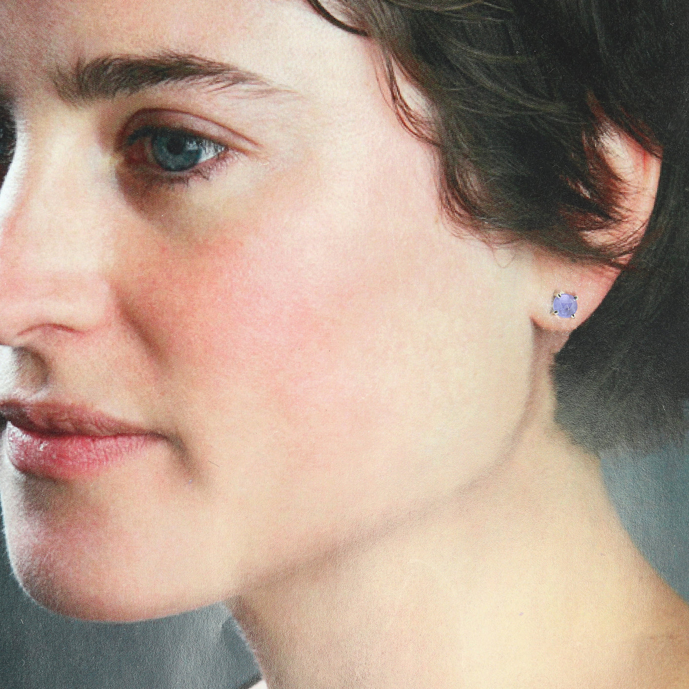 Rose Cut Tanzanite Stud Earrings
